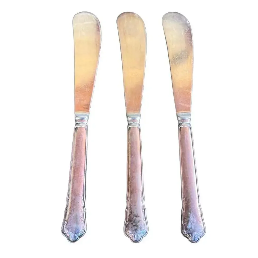 GULDSMEDS A.B. Extra Prima NS ALP Silverplate Butter Spreaders Knives Set of 3